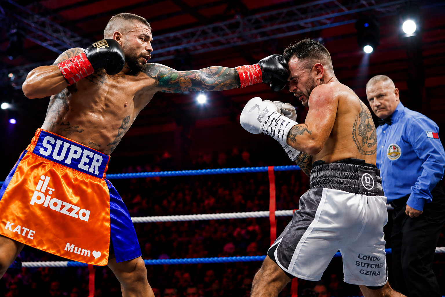Steve Martin fighting in the ring at Fight Factory Malta